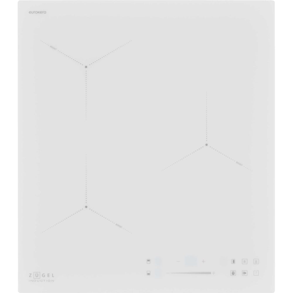Изображение товара Индукционная варочная поверхность ZUGEL ZIH453W стеклокерамика 3 конфорки