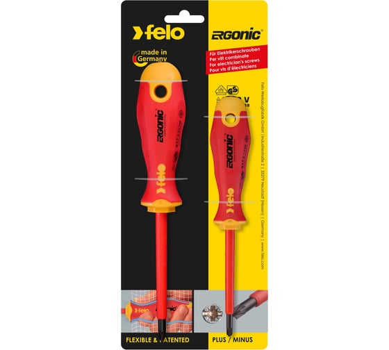 Изображение товара Набор крестовых диэлектрических отверток Felo Ergonic 2 шт 41792191