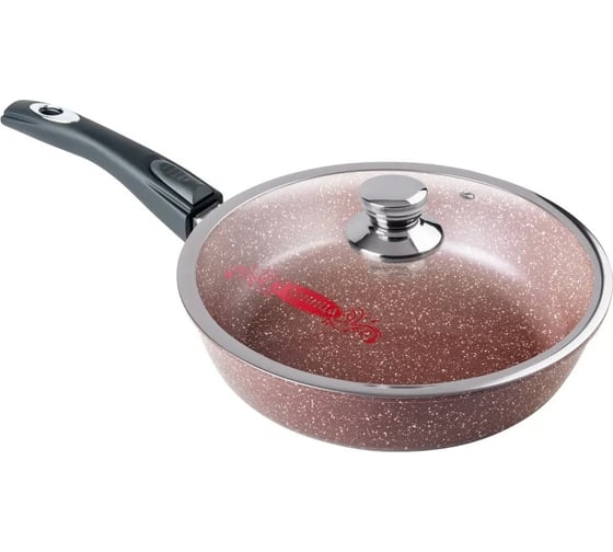 Изображение товара Сковорода Горница 200/51 мм, шоколад, съемная ручка, с крышкой ТБ17645