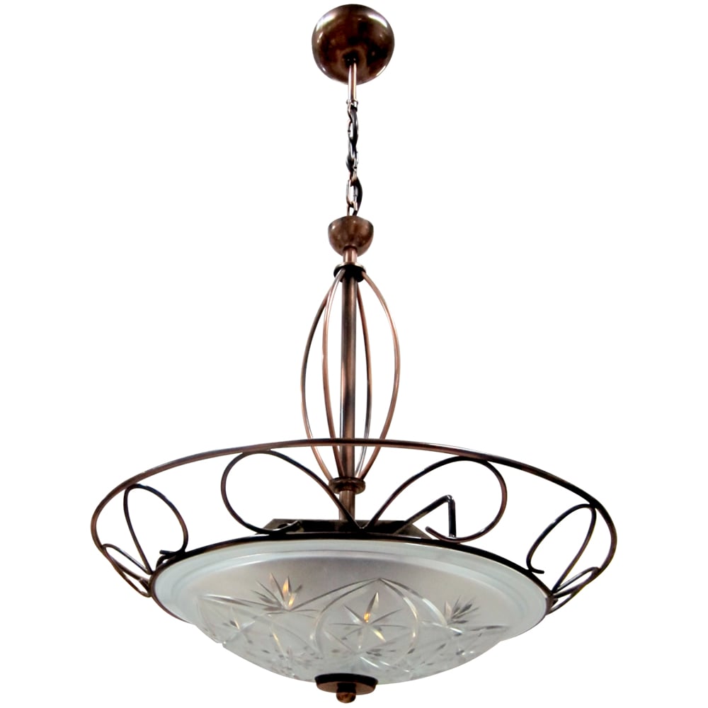 Изображение товара Подвесной светильник ЭЛЕТЕХ Искра 400 НСБ 3х60 Вт декоративный стиль медь