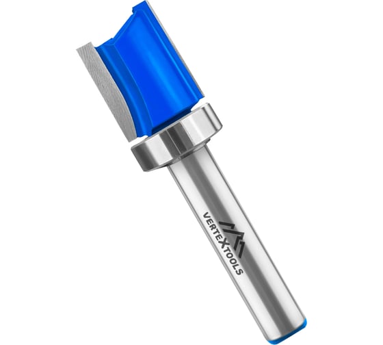 Изображение товара Фреза для выборки заподлицо с верхним подшипником, хвостовик 8 мм, d-16 мм, h-20 мм, l-60 мм vertextools 3512-082016