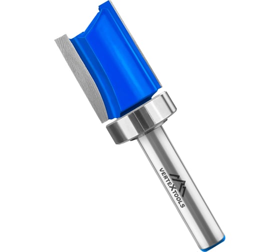 Изображение товара Фреза для выборки заподлицо с верхним подшипником, хвостовик 8 мм, d-19 мм, h-25 мм, l-66 мм vertextools 3512-082519