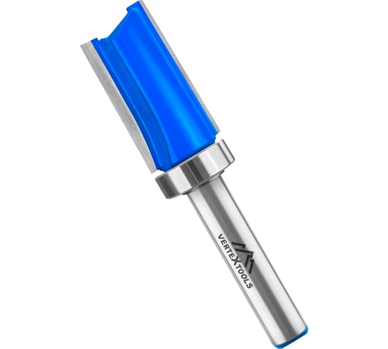 Изображение товара Фреза для выборки заподлицо с верхним подшипником, хвостовик 8 мм, d-16 мм, h-30 мм, l-70 мм vertextools 3512-083016