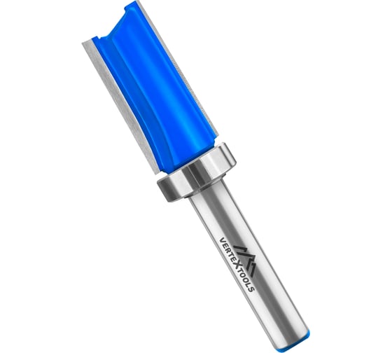 Изображение товара Фреза для выборки заподлицо с верхним подшипником, хвостовик 8 мм, d-12 мм, h-25 мм, l-65.4 мм vertextools 3512-082512