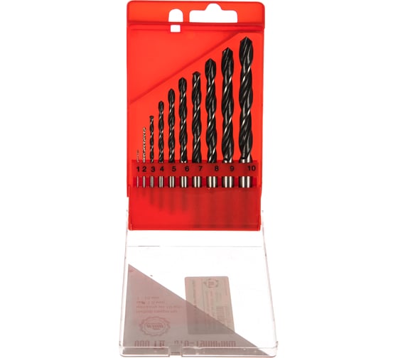 Изображение товара Набор сверл по металлу 1-10 мм, 10 шт. Туламаш 72661