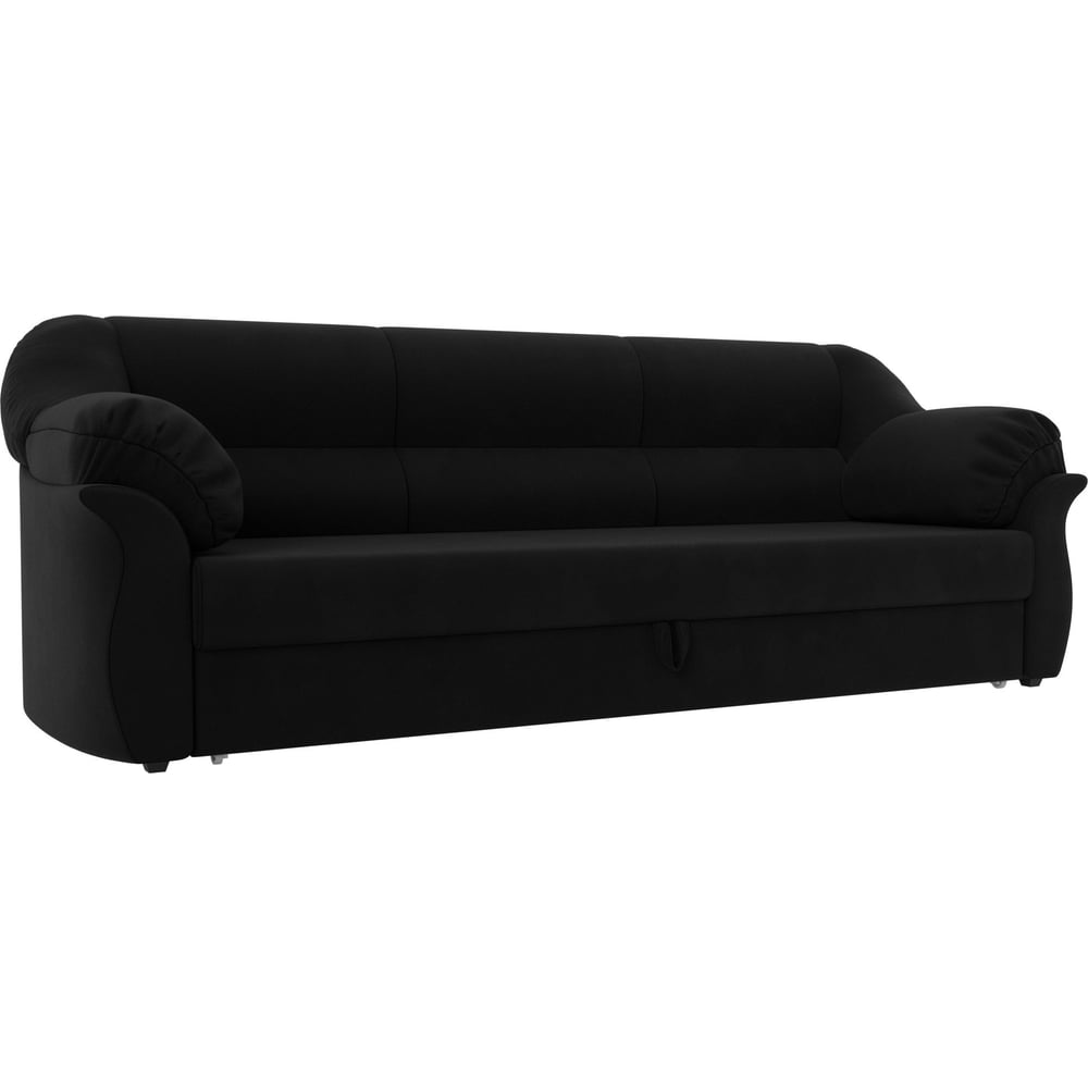 Изображение товара Диван Карнелла 105883 прямой с механизмом дельфин микровельвет черный стиль классика