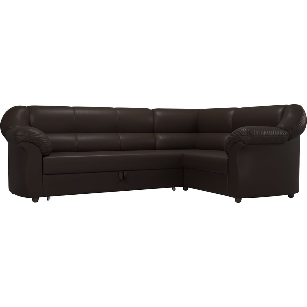 Изображение товара Угловой диван Карнелла с механизмом дельфин, экокожа, правый угол, стиль модерн