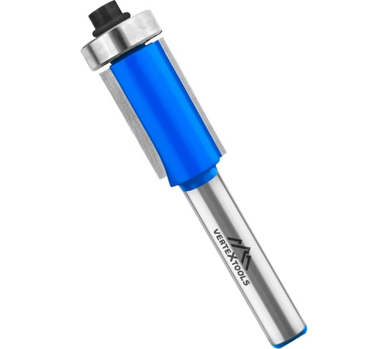 Изображение товара Фреза для выборки заподлицо с нижним подшипником, хвостовик 8 мм, d-16 мм, h-25 мм, l-71.5 мм vertextools 3511-082516