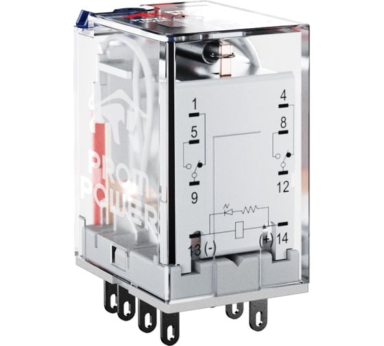 Изображение товара Электромеханическое реле Prompower двухполюсное номинальный ток 10а, управление 12vdc, pmy2n dc12 PMY2NDC12