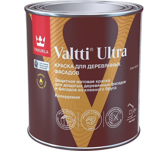 Изображение товара Краска для деревянных фасадов Tikkurila VALTTI ULTRA A мат 0,9л 700014128