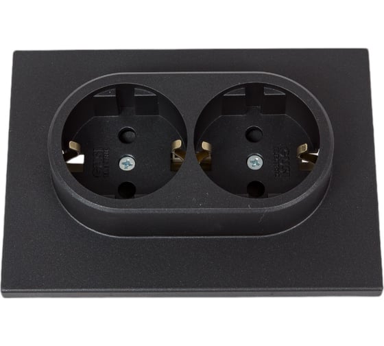 Изображение товара Механизм розетки GUSI Electric GUSI UGRA 2-ой с/з с з/ш, скрытая установка, 16А, 250В Цвет графит C11Р6-010