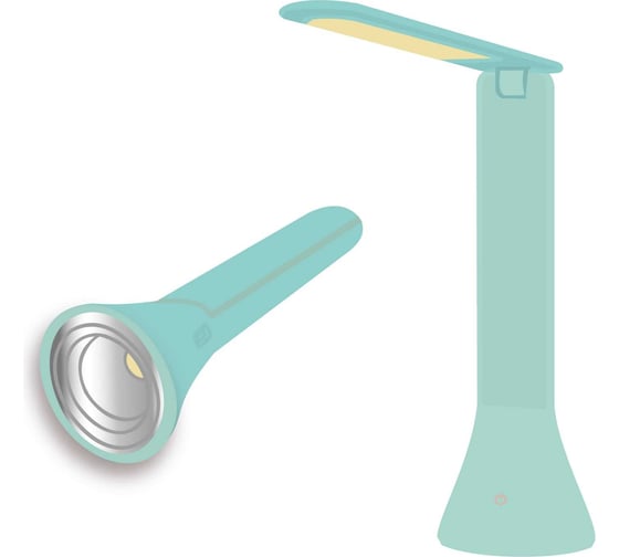 Изображение товара Настольный светодиодный многофункциональный светильник Фарлайт трансформер (фонарь) с аккумулятором, 6 вт, три уровня яркости, 3500/4000/5000 к бирюзовый FAR002270