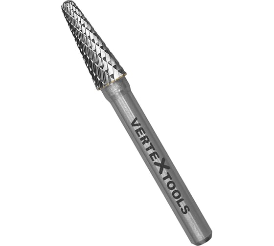 Изображение товара Бор-фреза по металлу твердосплавная, коническая закругленная, тип L, 8 мм vertextools 3649-8