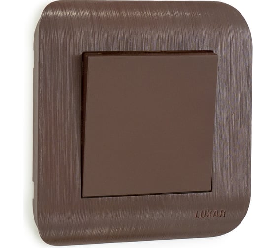 Изображение товара Переключатель Luxar Deco с/у 1-кл. на 2 направл. шоколад с рифленой рамкой, 250В 10А (10.003.06) 4606400430223