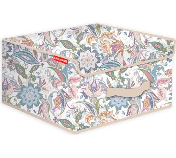 Изображение товара Кофр для хранения Hausmann ПЭТ, 30x30x16 см, бежевый/принт HM-A-12-4-1