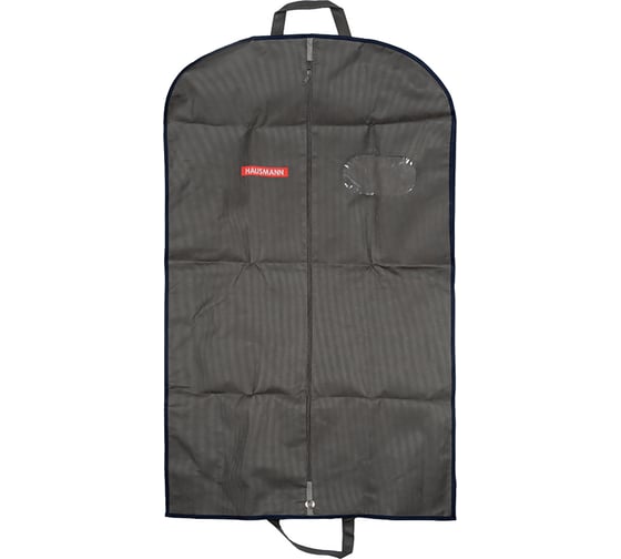 Изображение товара Чехол для одежды Hausmann объемный с овальным окном ПВХ и ручками 60x100x10, серый HM-701003GN