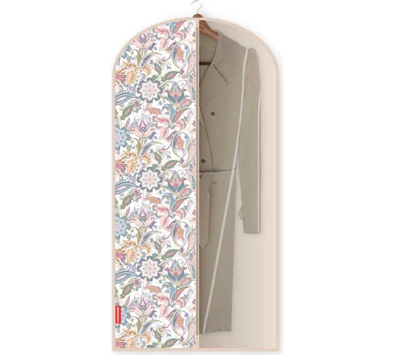 Изображение товара Чехол для одежды Hausmann ПЭТ, 60x137 см, бежевый/принт HM-A-12-2-1