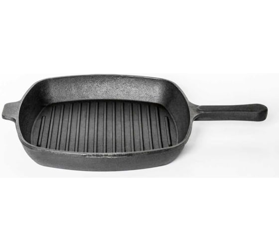 Изображение товара Чугунная сковорода-гриль Davr Metall davrmetall 28 см, высота 4 см, квадратная, с литой ручкой сковорода-гриль(280х40)(квадрат)