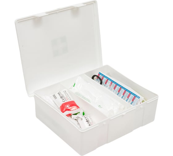 Изображение товара Аптечка для оказания первой помощи работникам ООО АППОМЕД по приказу №1331н, пластиковый шкаф 4030