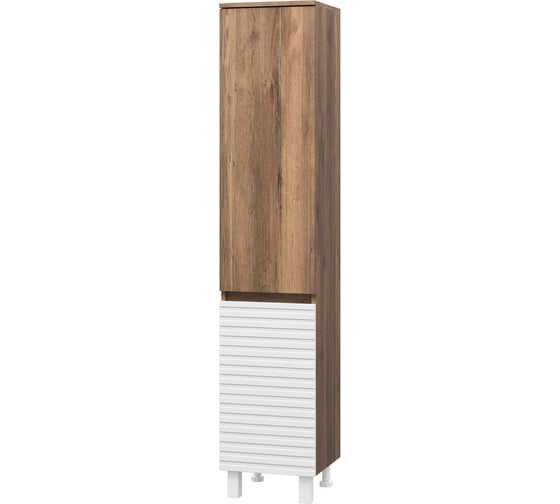 Изображение товара Пенал Brevita Dakota - 35 подвесной/напольный левый (дуб гал./белый) DAK-050350-19/01Л