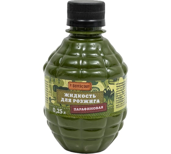 Изображение товара Жидкость для розжига BOYSCOUT 0.25 л парафиновая 61035