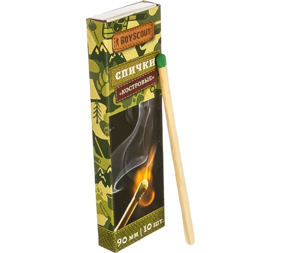 Изображение товара Костровые спички BOYSCOUT 90 мм, 10 шт /100/20 61028