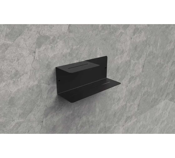 Изображение товара Полка для ванной с мыльницей Граф Держалкин horizon 2 черная H2-mila-ч