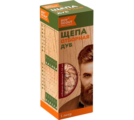 Изображение товара Щепа для копчения BOYSCOUT Дуб, 1 л /25 61095