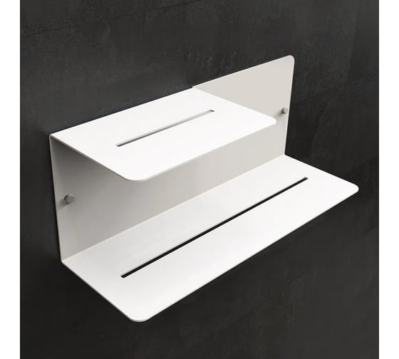 Изображение товара Полка для ванной с мыльницей Граф Держалкин horizon 2 белая H2-mila-б