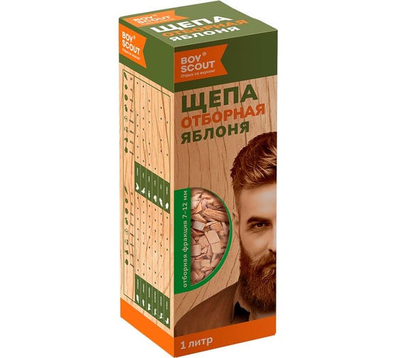Изображение товара Щепа для копчения BOYSCOUT Яблоня, 1 л 25 61056