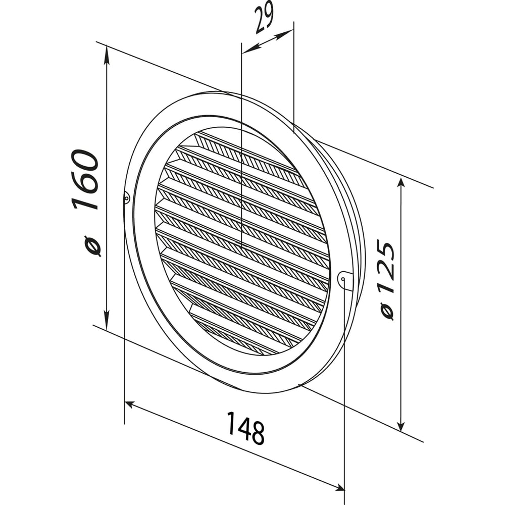 Изображение товара Решетка round Zernberg 125 пластиковая внутренняя с москитной сеткой