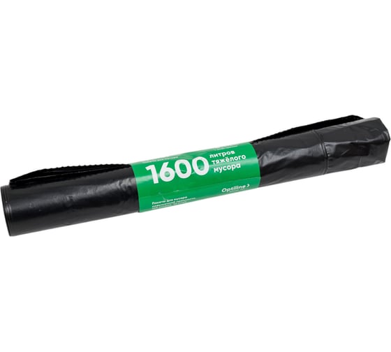 Изображение товара Пакеты для мусора ПВД 90x110 см, 50 мкм, 160 л, черные, в рулоне 10 шт. Премиум Optiline 23-0053