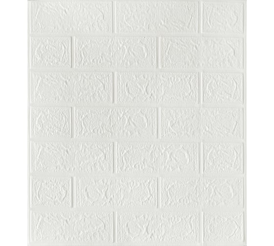 Изображение товара Мягкая самоклеящаяся 3d панель LAKO классический кирпич белый, 50x55 см, толщина 4 мм, мега комплект 10 шт. LKD-01-03-01-MEGA10