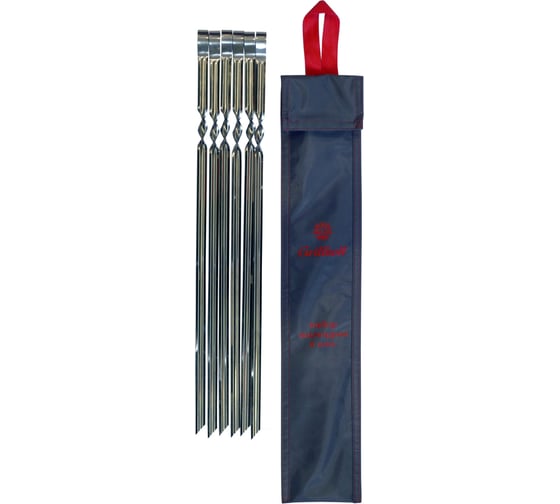 Изображение товара Комплект 6 шампуров плоских из пищевой нерж.стали в чехле Grillkoff 199