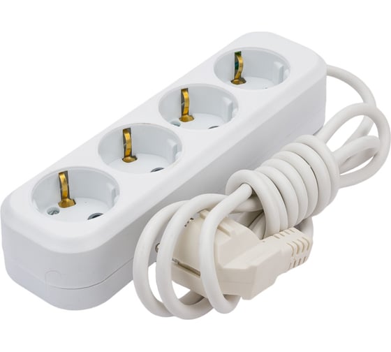 Изображение товара Сетевой удлинитель ПЕРЕСВЕТ+ с заземлением на 4 гнезда шнур ПВС 3*0,75- 2м 4620003920219