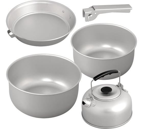 Изображение товара Набор туристической посуды МУЛЬТИДОМ 5 предметов, размер котелка 21x10.5 см, 3 л VL84-214