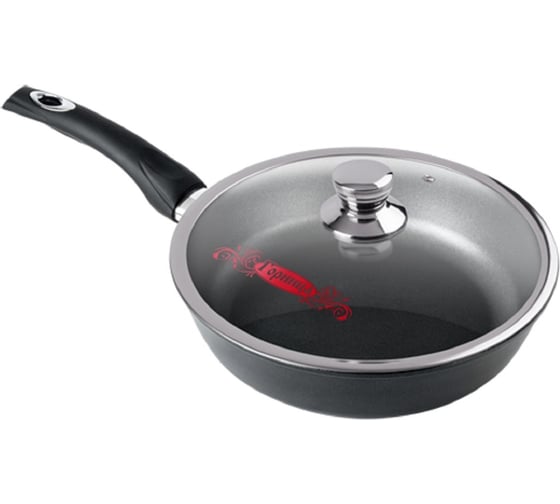 Изображение товара Сковорода Горница 220/55мм классик пластиковая ручка с крышкой СП5267