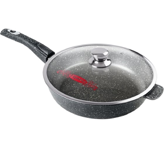 Изображение товара Сковорода Горница 280/70 мм гранит съемная ручка с крышкой СП5277