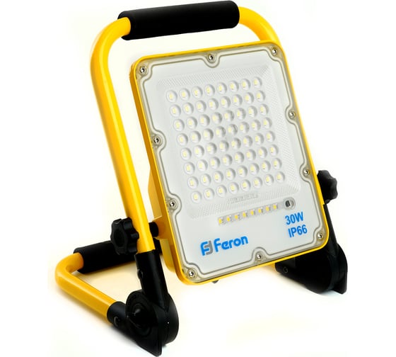 Изображение товара Переносной светодиодный прожектор FERON ll-950 с зарядным устройством ip66 30w 6400k 48675