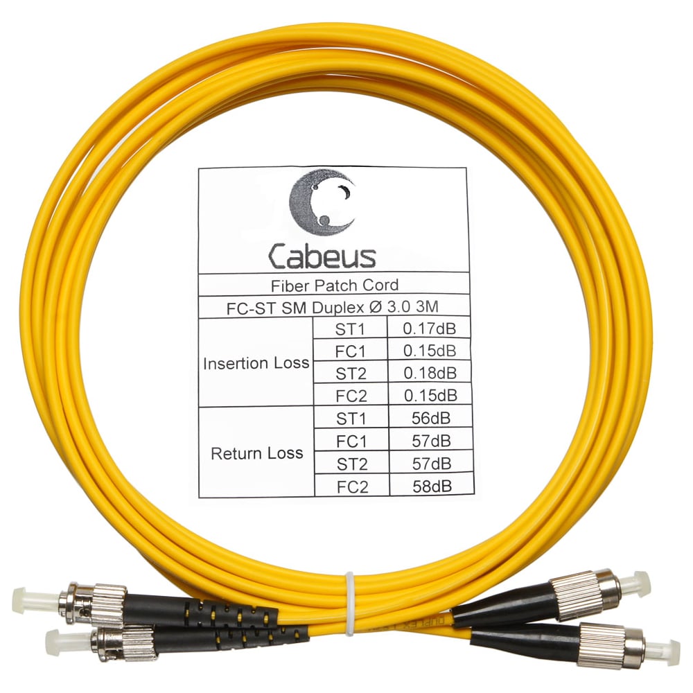 Изображение товара Оптический патч-корд Cabeus duplex FC-ST 1,5м SM 9/125 LSZH