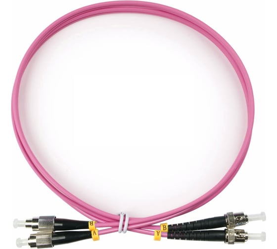 Изображение товара Оптический шнур Cabeus duplex fc-st 50/125 mm om4 1м lszh FOP-50-OM4-FC-ST-1m
