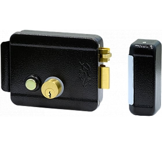 Изображение товара Электромеханический замок FOX, накладной, внутренний, порошковая окраска медный антик, блокиреумая кнопка выхода на замке, тип ключа-зубчатый, 5-шт. в комплекте, 12в 2а, цвет коричневый ral 8017, 142x105x35 FX-2369 (Медь)