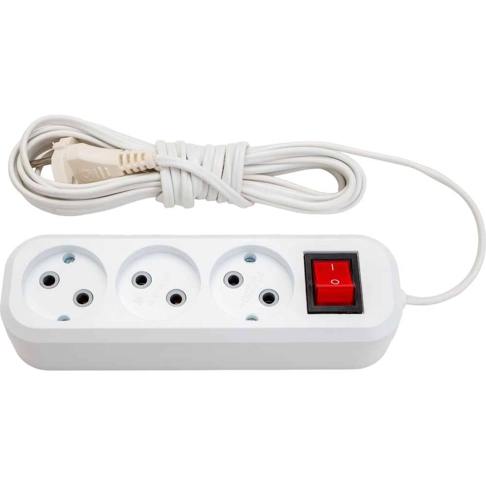 Изображение товара Сетевой удлинитель ПЕРЕСВЕТ+ Р/С-3 с переключателем шнур ШВВП 2*0,75 -5м 4620003920271