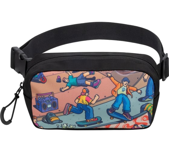 Изображение товара Поясная сумка RIVACASE black с принтом Скейтер/ 12 5410