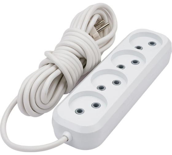 Изображение товара Сетевой удлинитель ПЕРЕСВЕТ+ Р/С-4 шнур ПВС 2*075 -5м 4620003920462