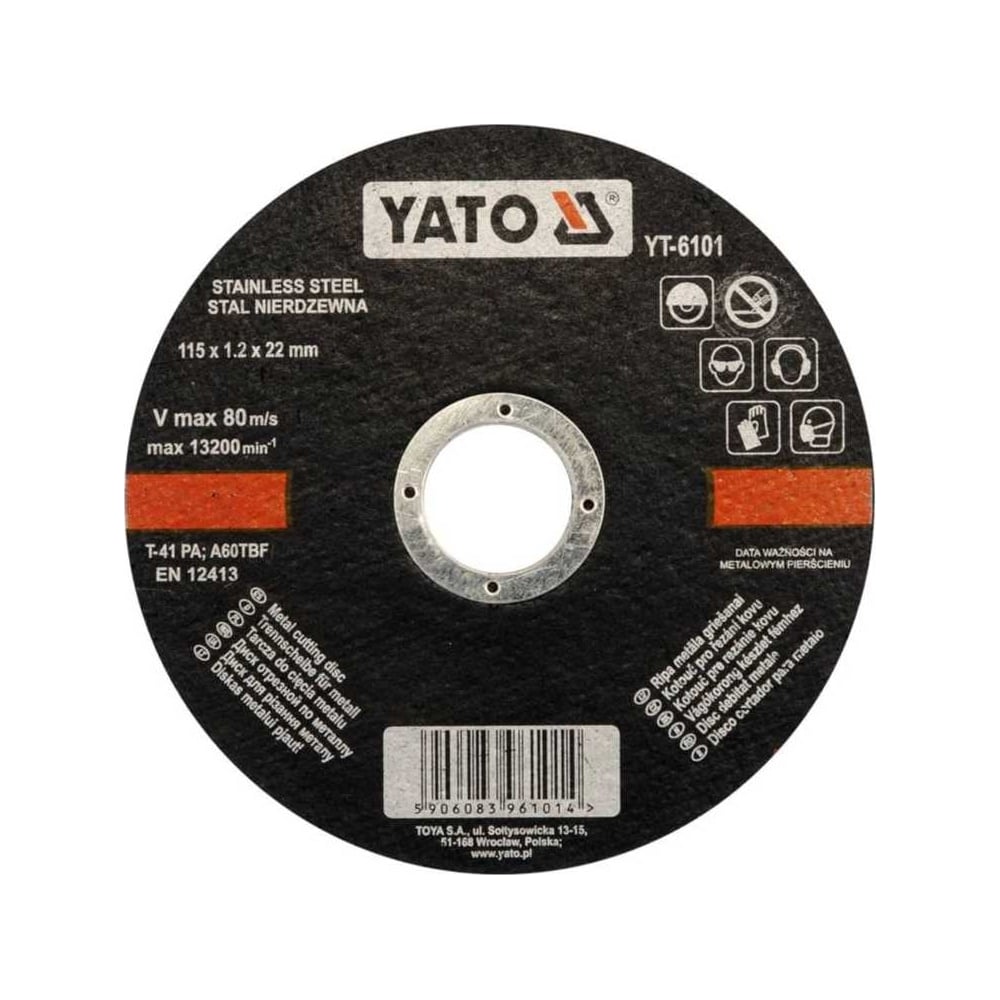 Диск отрезной по металлу, 115x1,2 мм YATO YT-6101