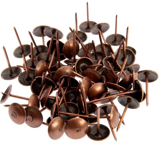 Изображение товара Декоративные гвозди ТУНДРА 18.5x10 мм, цвет медь, в упаковке 100 шт. 857137