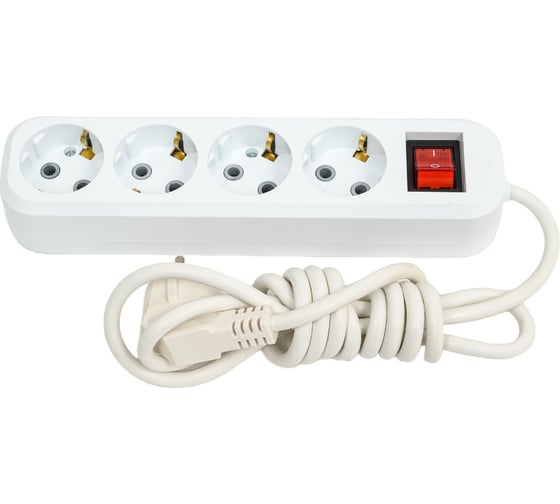 Изображение товара Сетевой удлинитель ПЕРЕСВЕТ+ с заземлением на 4 гнезда с переключателем шнур ПВС 3*1 2м 4620003921940