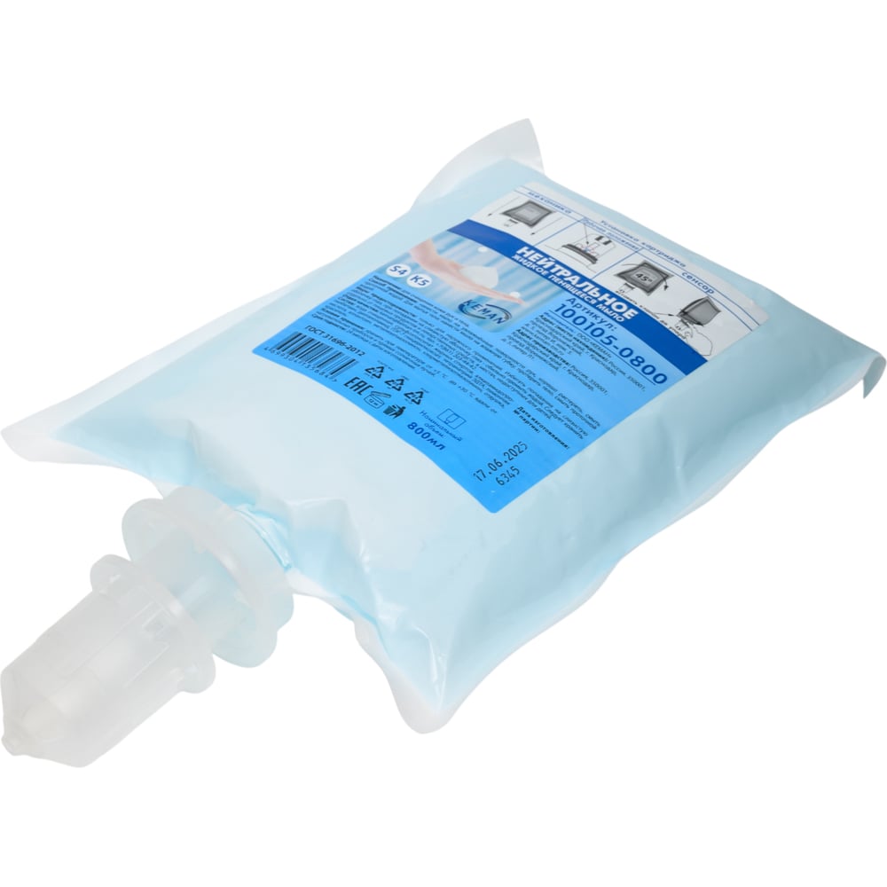 Изображение товара Мыло-пена Keman нейтральное в картриджах S4, К5 800 мл, арт 100105-0800 25631