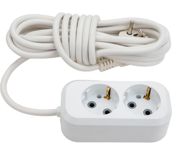 Изображение товара Сетевой удлинитель ПЕРЕСВЕТ+ с заземлением на 2 гнезда шнур ПВС 3*1- 5м 4620003921322